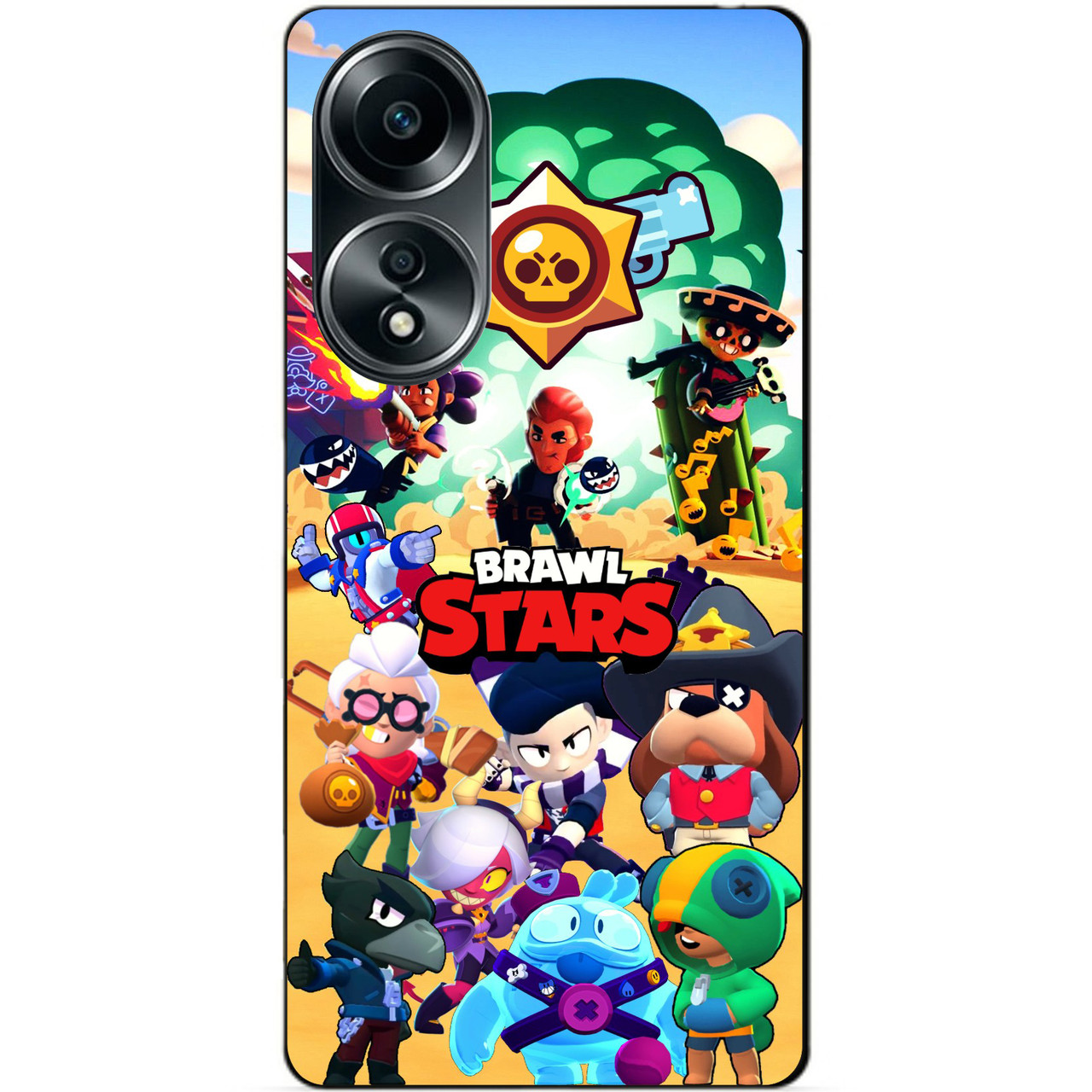 Силіконовий бампер чохол для Oppo A58 з картинкою Бравл Силова Ліга Нокаут Леон Ворон