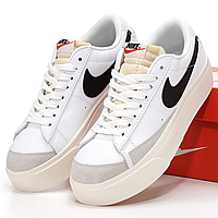 Кросівки жіночі та чоловічі Nike Blazer low Platform White /Найк Блейзер низькі білі