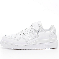 Кроссовки мужские и женские Adidas Forum Low White / кеды Адидас Форум белые