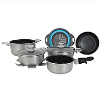 Набор Посуды Антипригарной Gimex Cookware Set induction 9 предметов Silver (6977226) Германия