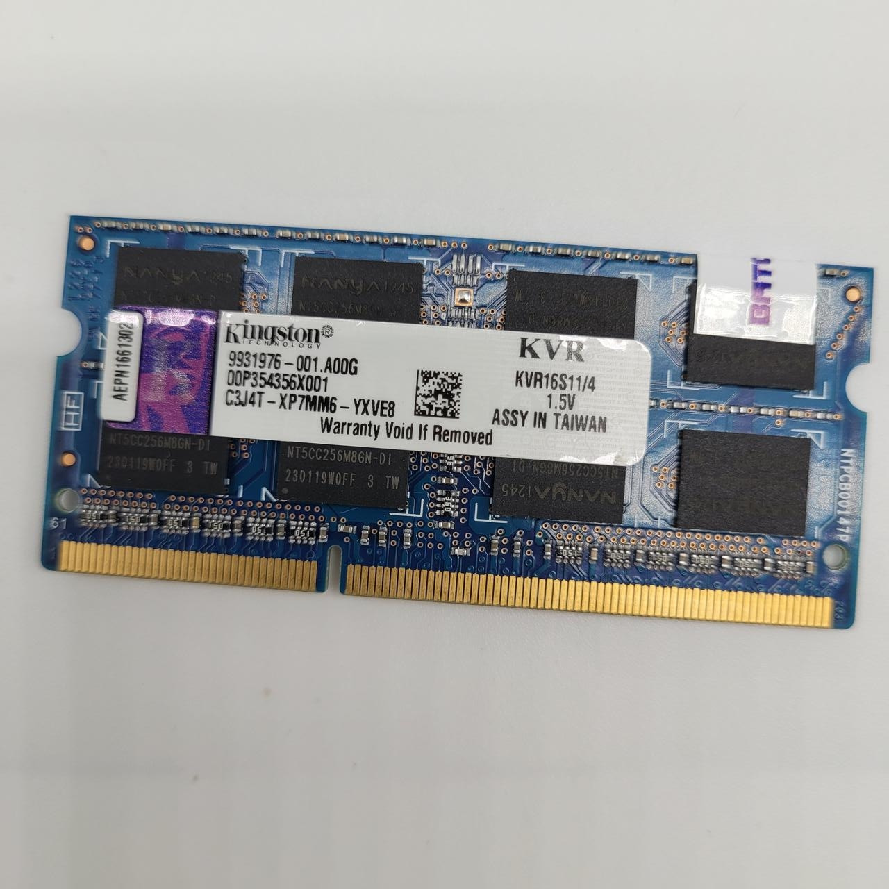Оперативна пам'ять для ноутбука Kingston SODIMM DDR3 4Gb 1600MHz PC3-12800S 2R8 CL11 (KVR16S11/4) Б/В