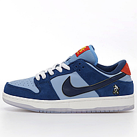 Кроссовки мужские и женские Nike SB Dunk Low Pro x Why So Sad? / кеды Найк СБ Данк голубые синие