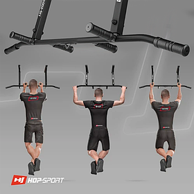 Турнік стельовий сталевий із порошковим покриттям на 6 хватів Hop-Sport HS-2001K з рукавичками до 210 кг