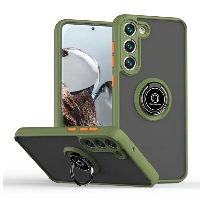 Чохол бампер GKK LikGus Magnetic Ring з підставкою для Samsung Galaxy S23 Olive