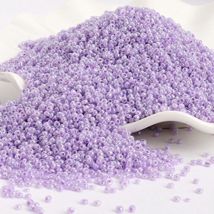 Бісер Блискучий 2 мм 50 г Лавандовий ніжний, фото 1
