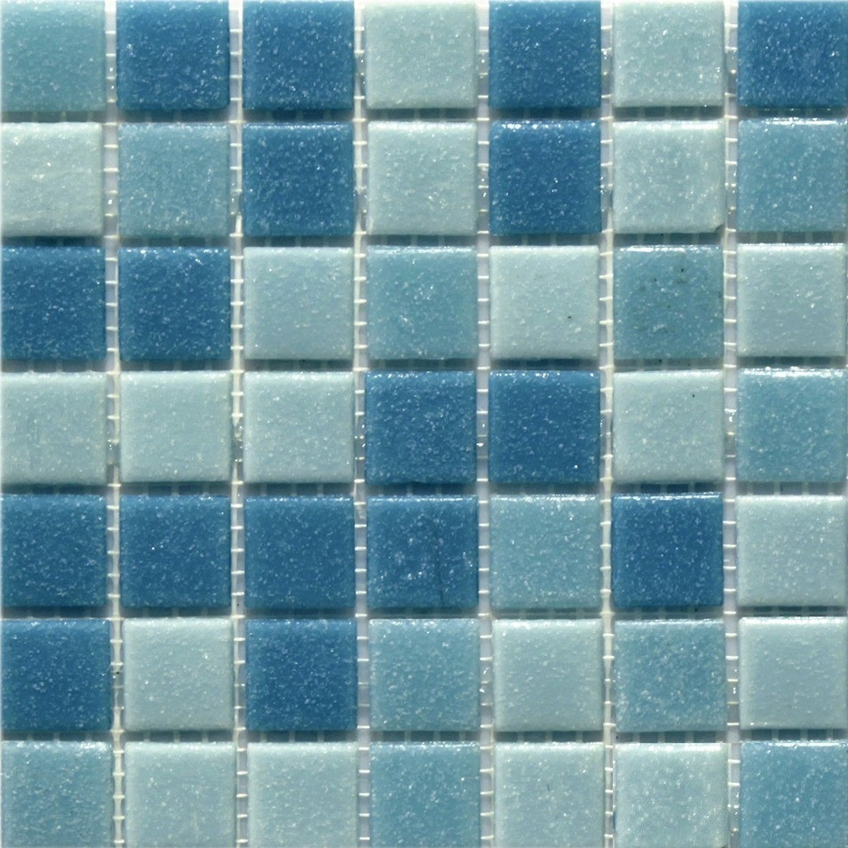 Мозаїка Stella di Mare R-MOS A303332 мікс блакитний 20x20 на сітці, для лазні, хамама, кухні, басейну за 1 ШТ