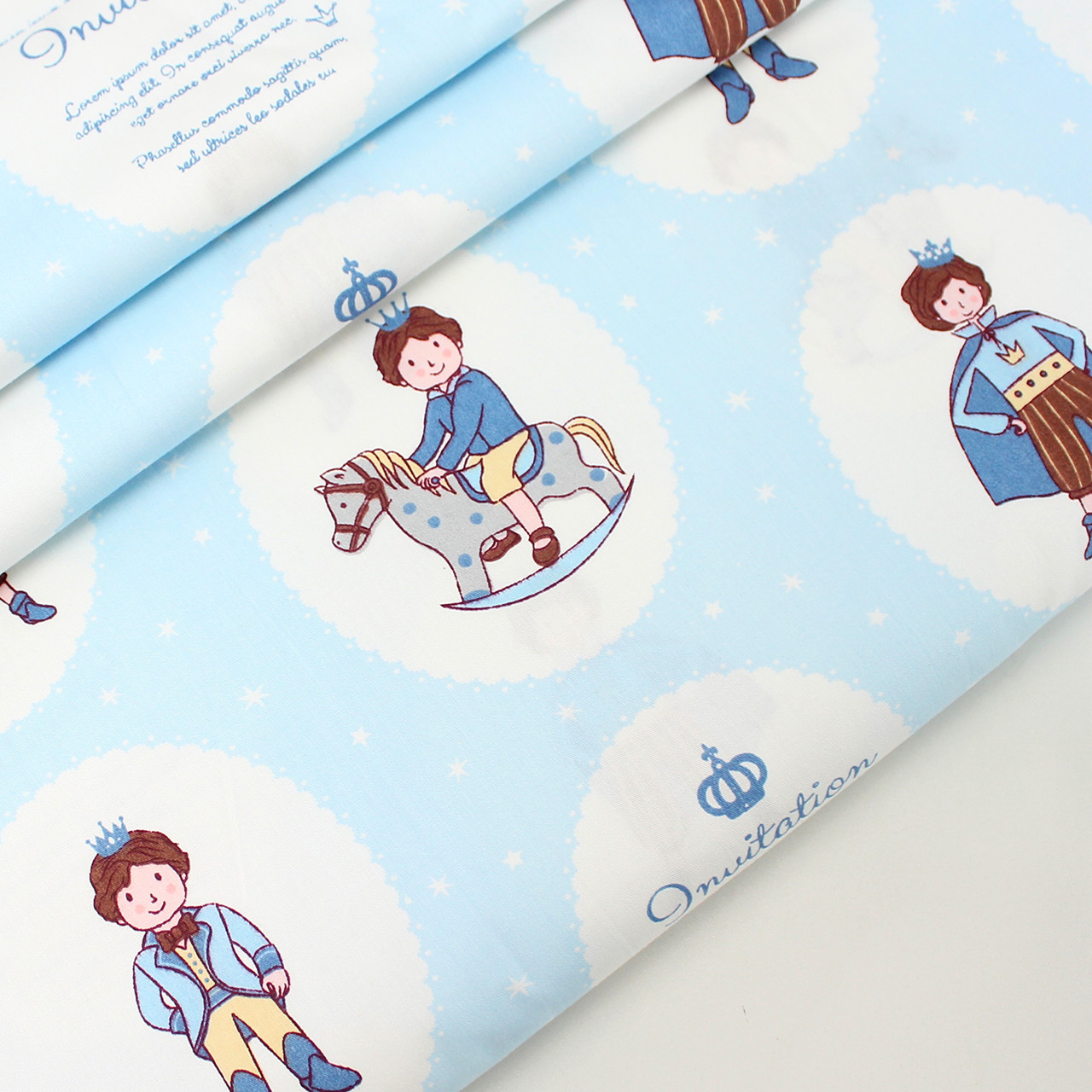 Сатин "Портрети Принц" на блакитному тлі No 160-147 з, фото 1