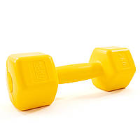 Гантель для фитнеса пластиковая цельная (неразборная) OSPORT Lite 2 кг (OF-0115) Желтый