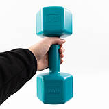 Килимок для йоги, фітнесу, спорту (йога мат, каремат) + гантелі для фітнесу 2шт по 3кг OSPORT Set 70 (n-0100) Сіро-бірюзовий, фото 5