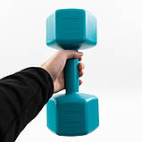 Килимок для йоги, фітнесу, спорту (йога мат, каремат) + гантелі для фітнесу 2шт по 4кг OSPORT Set 66 (n-0096) Синьо-бірюзовий, фото 5