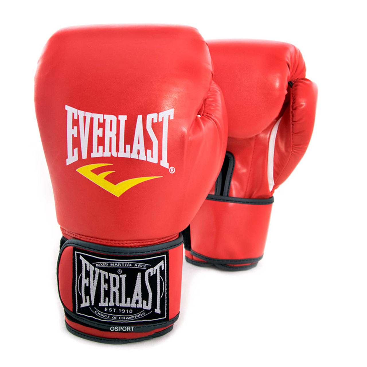 Рукавички боксерські для боксу 10 унцій на липучці Everlast шкіра PU (BO-3987) Червоний, фото 1
