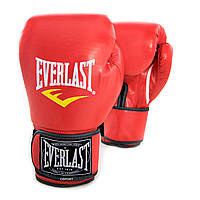 Перчатки боксерские для бокса 10 унций на липучке Everlast кожа PU (BO-3987) Красный