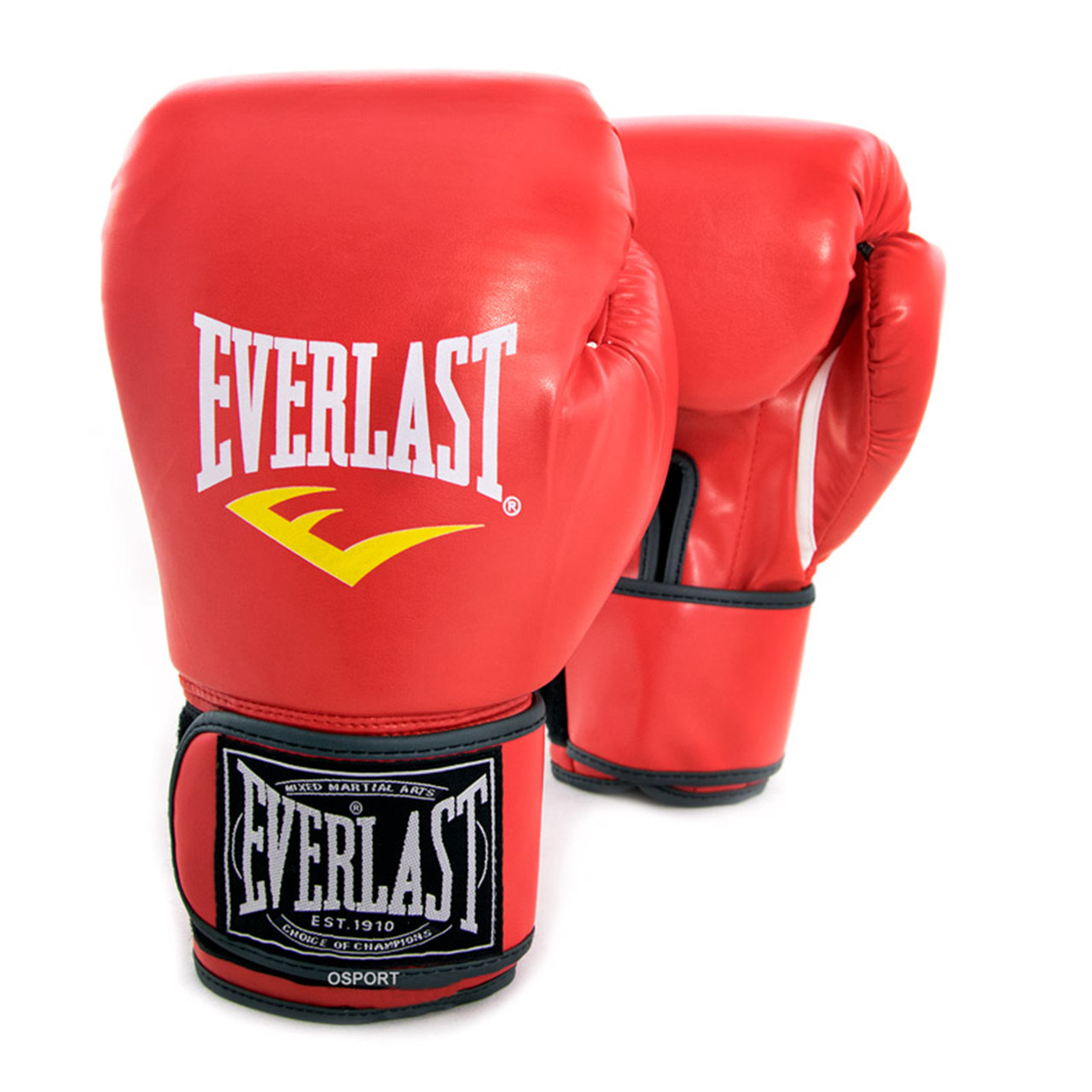 Рукавички боксерські для боксу 10 унцій на липучці Everlast шкіра PU (BO-3987) Червоний