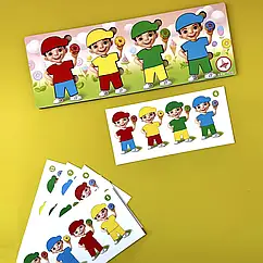 Дерев'яний пазл-сортер "Хлопчики з пончиками" розвиваюча гра для дітей