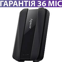 Зовнішній Жорсткий Диск 1 Тб Apacer AC533 USB 3.2, чорний, переносний знімний накопичувач, портативний hdd