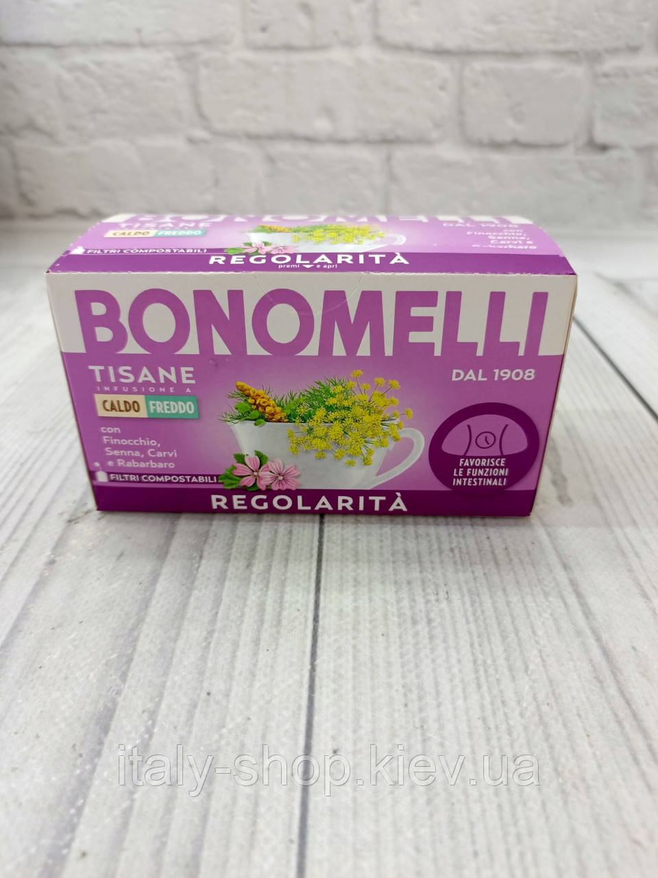 Чай трав'яний для регулярної роботи кишечника Bonomelli Regolarita, 16 пакетиків, Італія