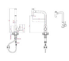 Змішувач Quadron 3673500BS Julia — неіржавка сталь, фото 2