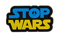 Шеврон на липучку Stop Wars, резиновый 70 х 40 мм