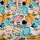 Велюр плюш друкований принт Абстракція обличчя, фото 2