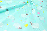 Сатин " Овечки в деревах" на блакитному м'ятному тлі No 160-43 с, фото 4