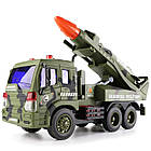 Машина дитяча військова іграшка для хлопчика інерційна з ракетною установкою і звуковими ефектами, фото 2