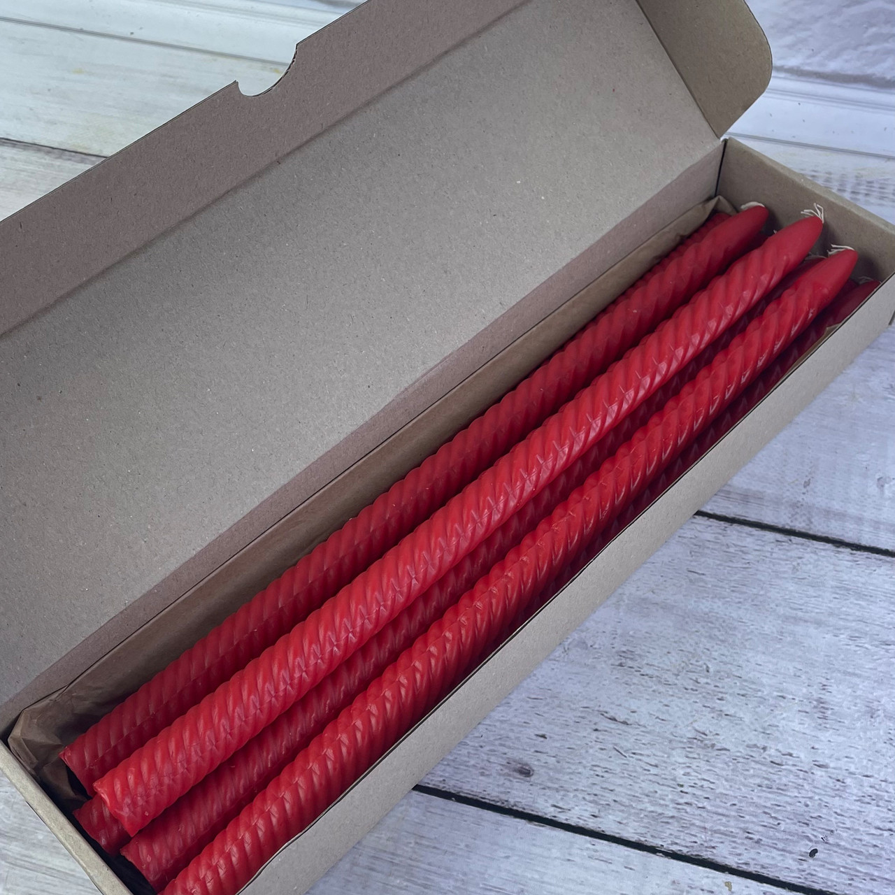 Червоні воскові свічки 35 см, фото 1