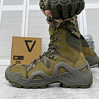 Осенние тактические берцы милитари Vaneda, кожаные высокие военные ботинки Олива, армейские берцы демисезон