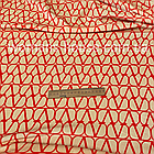 Велюр плюш друкований принт Валентина червоний на бежевому, фото 2