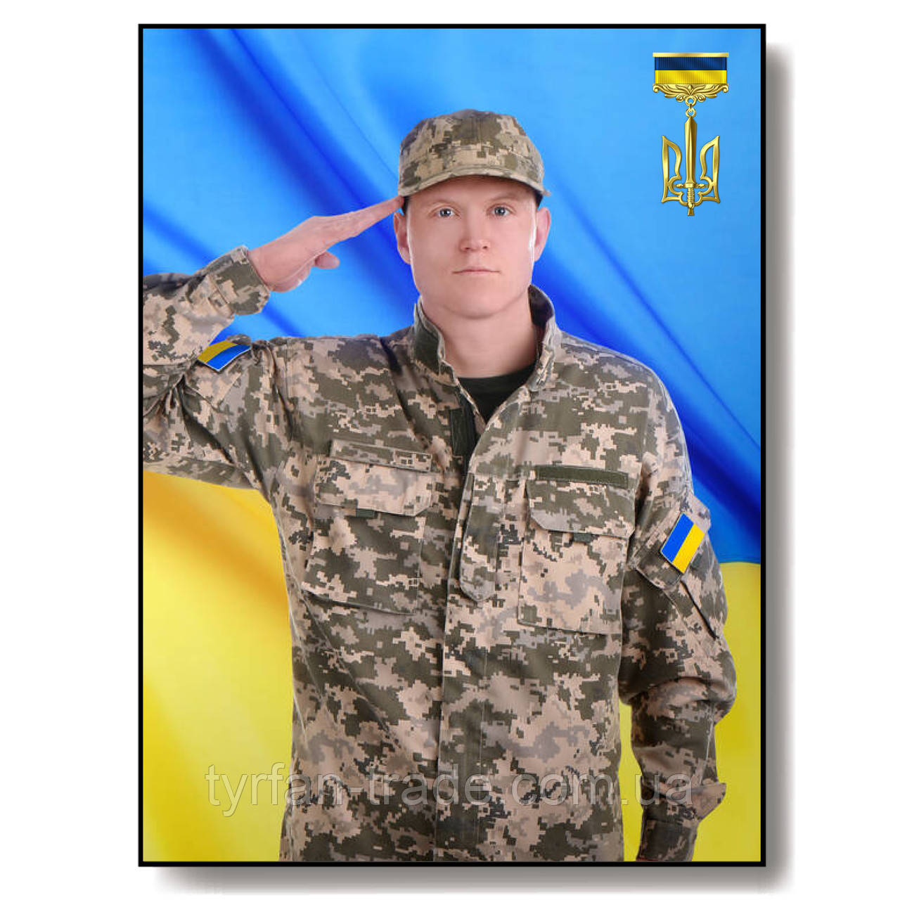 Замовити табличку на пам'ятник із кольоровим фото військового на металі