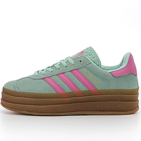 Кросівки жіночі Adidas Gazelle Bold Platform Mint Pink / кеди Адідас Газелі м'ятні рожеві