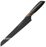 Кухонний ніж Fiskars EDGE для хліба, 23 см, рукоять чорна ABS пластик (1003093)