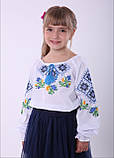 Вишиванка для дівчинки з синім орнаментом "Ромби", арт 4336, фото 3