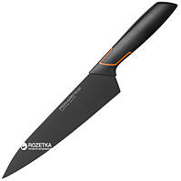Професійний ніж Fiskars EDGE кухарський 19 см, рукоять чорна ABS пластик (1003094)