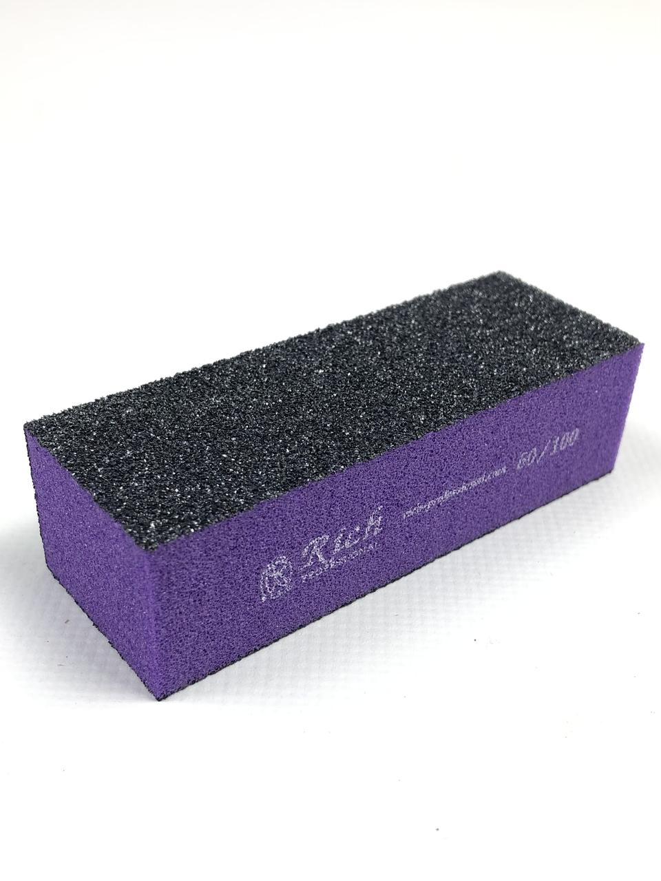 Баф 3-х сторонній "Rich" 100/180 Фіолетовий (чорний образив), бафік полірувальник для нігтів