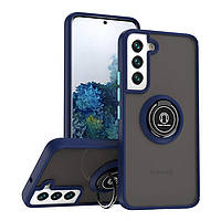 Чехол бампер GKK LikGus Magnetic Ring с подставкой для Samsung Galaxy S22 Plus Blue