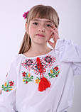 Вишиванка для дівчинки з червоним орнаментом "Ромби"-менші, арт 4337, фото 2