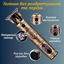 Машинка для стрижки волосся ZMS-9620 Indian акумуляторна / тример / електробритва / зарядка від USB, фото 6