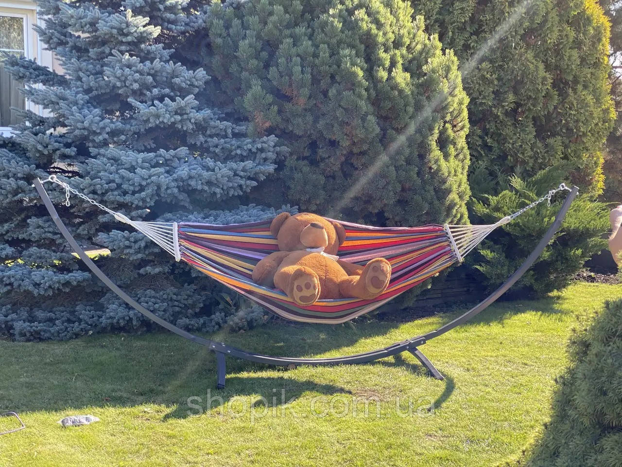 Двомісний садовий гамак з планкою SUMMER Класичний XXL 200х150 WCG  Shopik, фото 1
