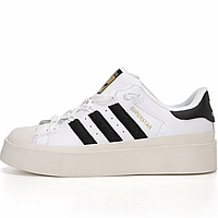 Кроссовки женские Adidas Superstar Platform Bonega Black White / кеды Адидас суперстар платфортм черные белые