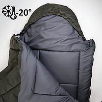 Спальник зимний армейский широкий до -20° (85*205) с капюшоном, спальный мешок одеяло в компрессионном мешке