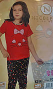 Комплект з капрі   для дівчинки - Котик з бантиком