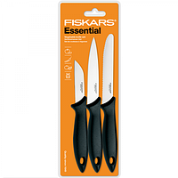 Набір ножів Fiskars Essential, 3 предмети, рукоять чорна поліпропілен (1023785)