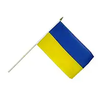 Прапор України для авто зі штоком, подвійний шов, 30х45см№781008