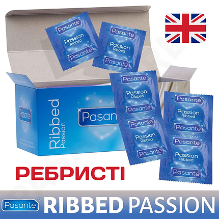 Презервативи Pasante Ribbed 6 штук ребристі презервативи, фото 2