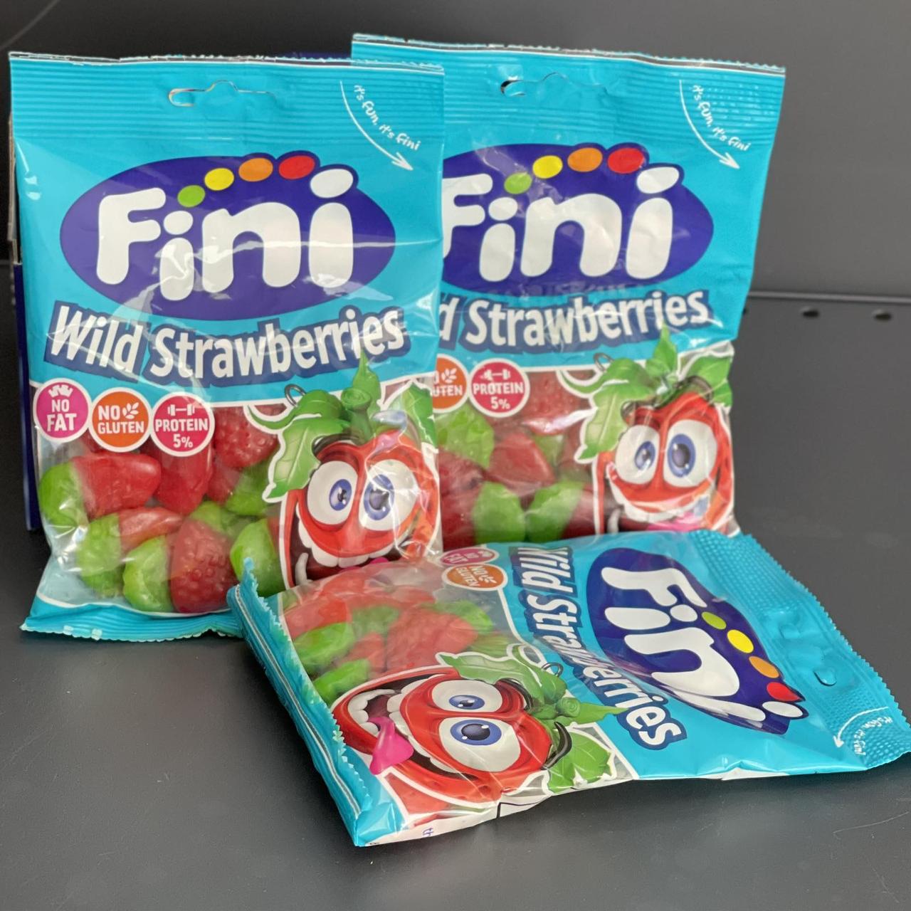 Желейні цукерки "Fini Wild Strawberries" полуничка 100 грам