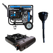 Дизельний генератор 4.1 кВт TAGRED TA4100D + газова плитка Orcamp CK-505 і лійка в подарунок