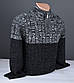 Чоловічий теплий светр із коміром на блискавці сіро-чорний Туреччина 7187, фото 2