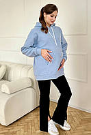 Теплый худи Тедди для беременных и кормящих, голубой L/XL