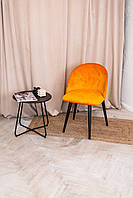 Мягкий стул с деревянными ножками "Миро" Жовтогарячий