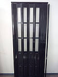 Двері гармошка напівостековані чорне дерево 860х2030х12 мм,685, фото 2
